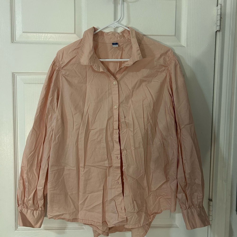Old Navy Men's Light Pink Casual Button-Down Shirt